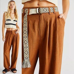 NEW | FREE PEOPLE Calla Pleated Trousers | Doe Eyes 6